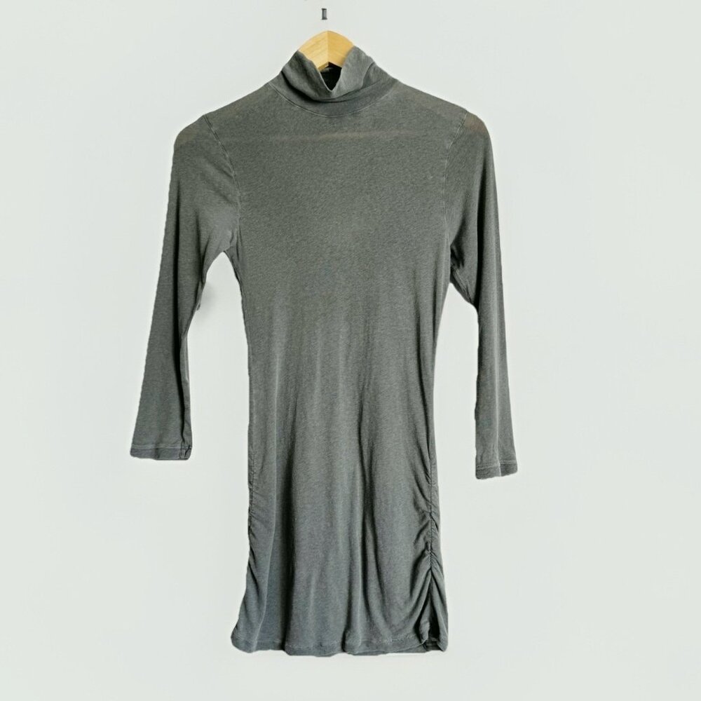 Standard James Perse Skinny Turtleneck Top Womens 3 Large Gray Lightweight